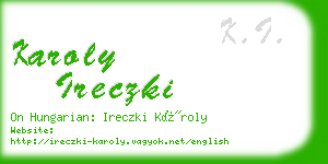 karoly ireczki business card